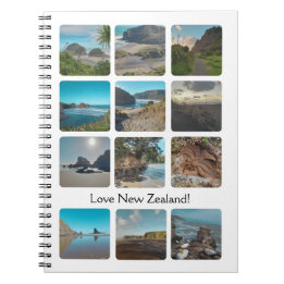 Love New Zealand Photo Gallery Collage Notebook