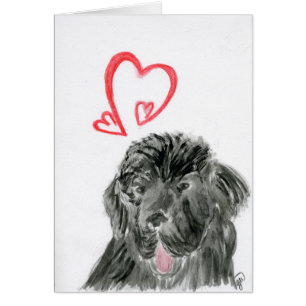 Love Newfoundland dog watercolor