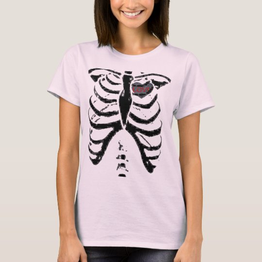 love news paper heart, rib cage T-Shirt