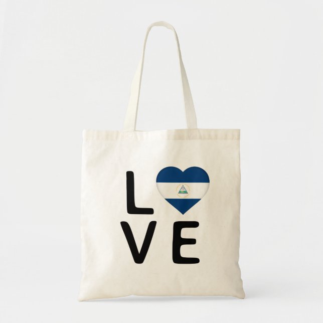 Love - Nicaragua Flag Tote Bag (Front)