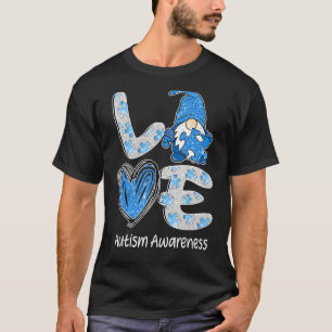 Love Nordic Gnome Puzzle Cute Autism Awareness Mon T-Shirt
