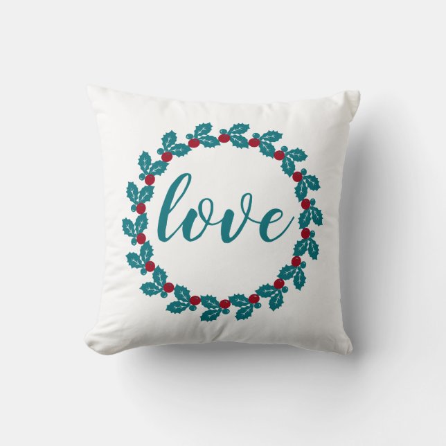 Love Nordic Scandia Wreath Throw Pillow (Front)