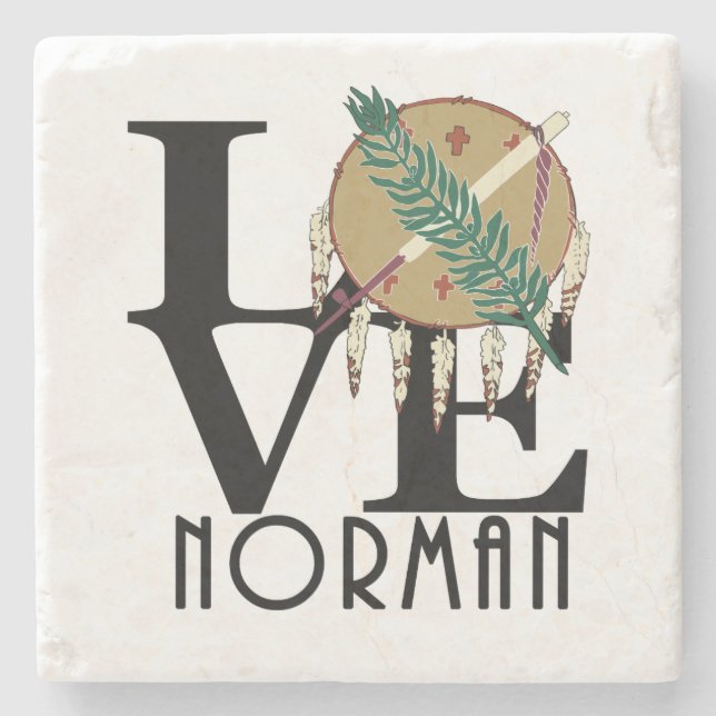 LOVE Norman Oklahoma Stone Coaster (Front)