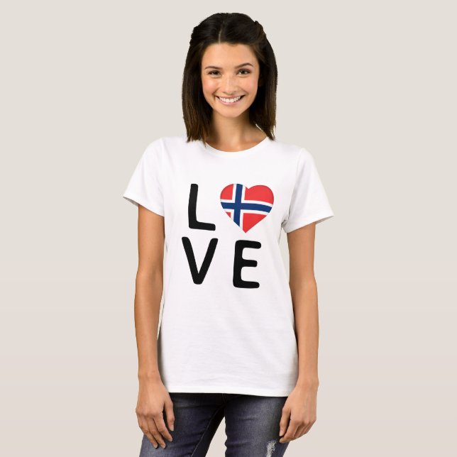 Love - Norway Flag T-Shirt (Front Full)