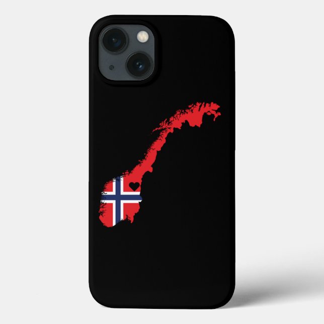 Love Norway Gift Norwegian Pride Heart Case-Mate iPhone Case (Back)
