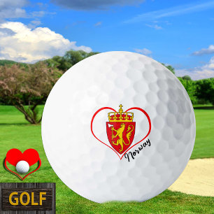Love Norway Golf Balls, Norwegian flag, Heart Balls