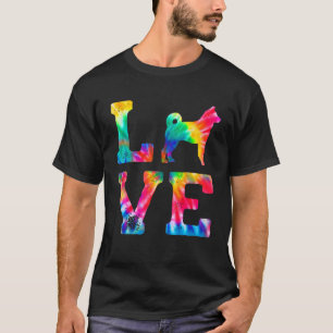 Love Norwegian Elkhound Tie Dye Dog Mom Dad T-Shirt