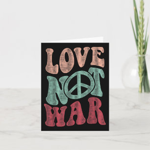 Love Not War Groovy Peace Sign  Card