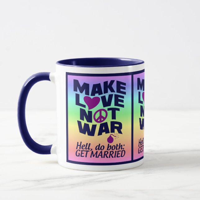 Love Not War mug - choose style & colour (Left)