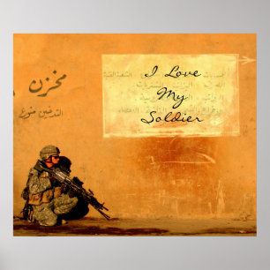 Love Note on the Wall Military Missing You Poster