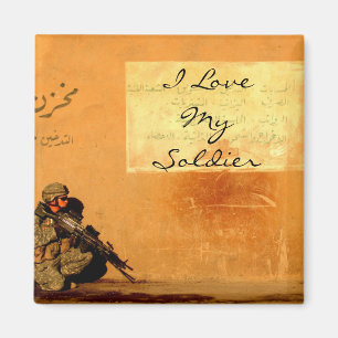 Love Note on the Wall Military Soldier Magnet