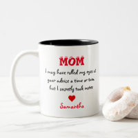 Love Note To Mother Quote Personalised Name Mug