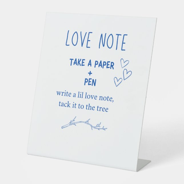 Love Note Tree Sign – Elegant Party Direction Sign (Front)