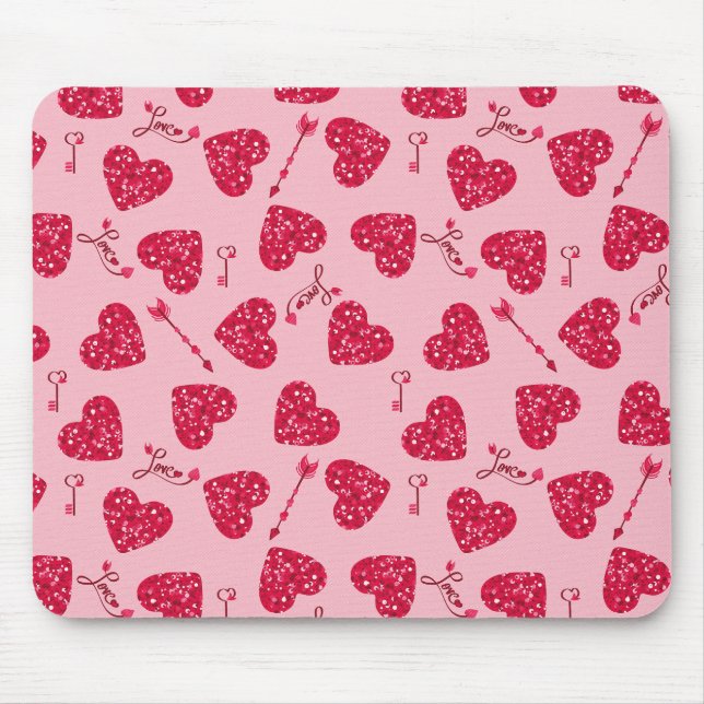 Love Notes & Symbols Valentine Mouse Pad (Front)