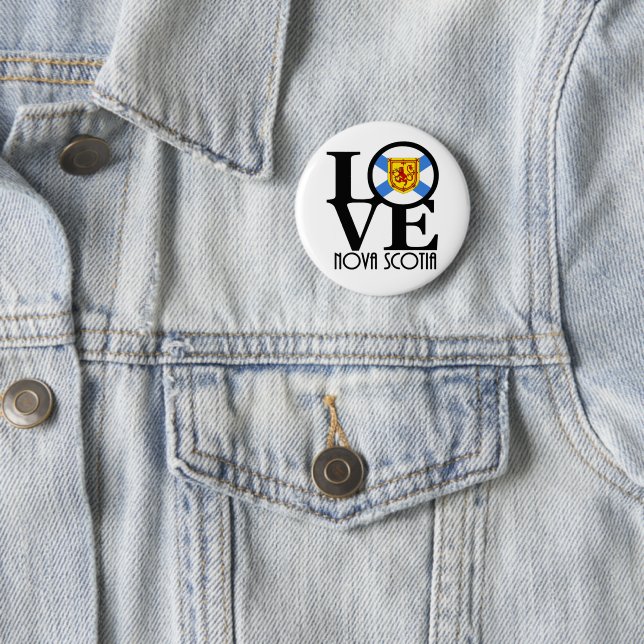 LOVE Nova Scotia 2 Inch Round Button (In Situ)