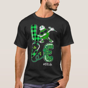 Love Nurse Er Life Shamrock Stethoscope St Patrick T-Shirt