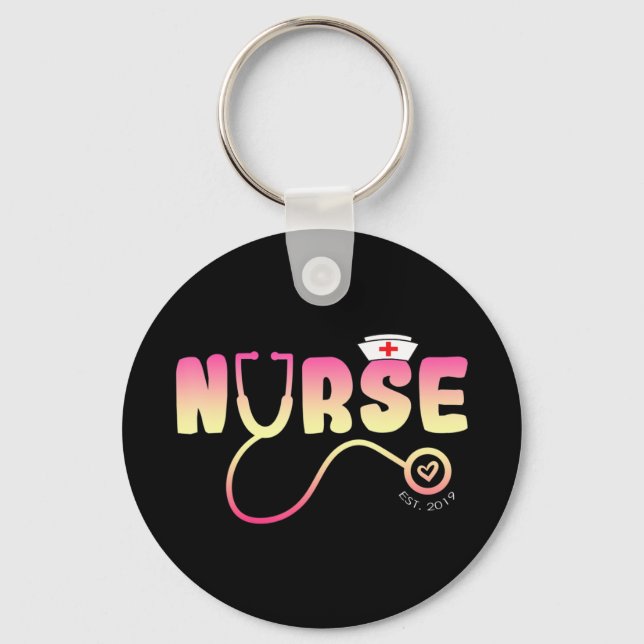 Love Nurse Funny According to Jean Watson "Caring  Keychain (Front)