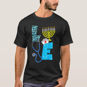 Love Nurse Hanukkah Chanukah Jewish Nurses Pajama T-Shirt