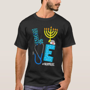 Love Nurse Hanukkah Jewish Nurses Chanukah PJs Paj T-Shirt
