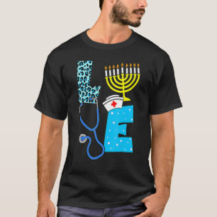 Love Nurse Hanukkah Jewish Pajama Nurses Chanukah T-Shirt