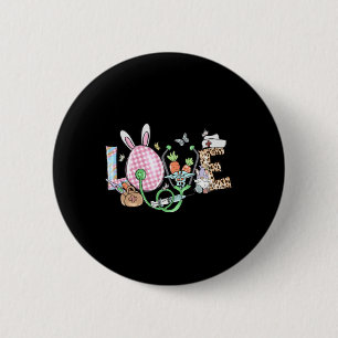 Love Nurse Leopard Easter Day For Nurses And Easte 2 Inch Round Button