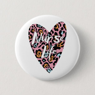 Love Nurse Life Cheetah 16Love Nurse Life Cheetah 2 Inch Round Button