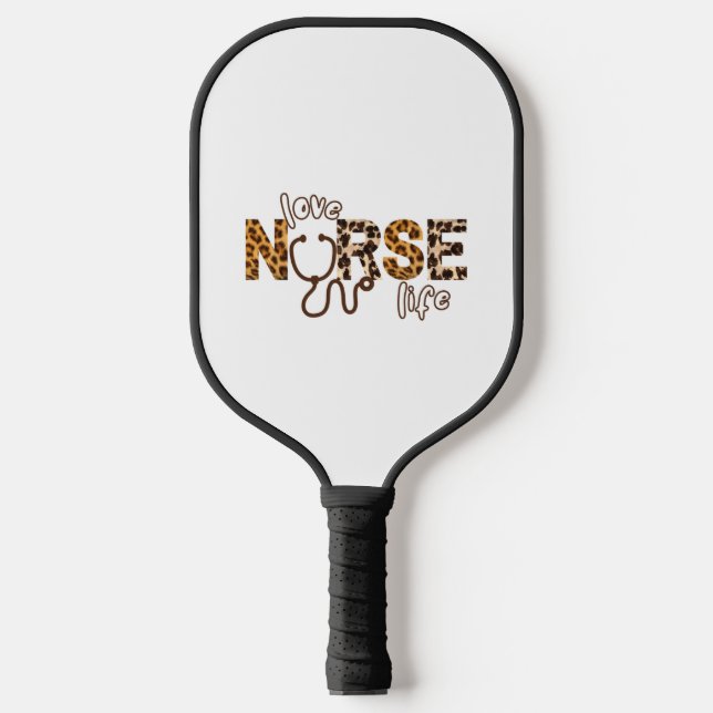 Love Nurse Life Cheetah   3 Pickleball Paddle (Front)