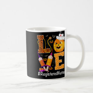 Love Nurse Life Pumpkin Leopard Halloween Register Coffee Mug