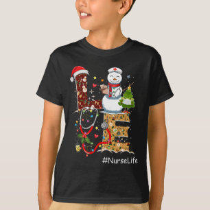 Love Nurse Life Snowman Christmas For Nurse Nursin T-Shirt