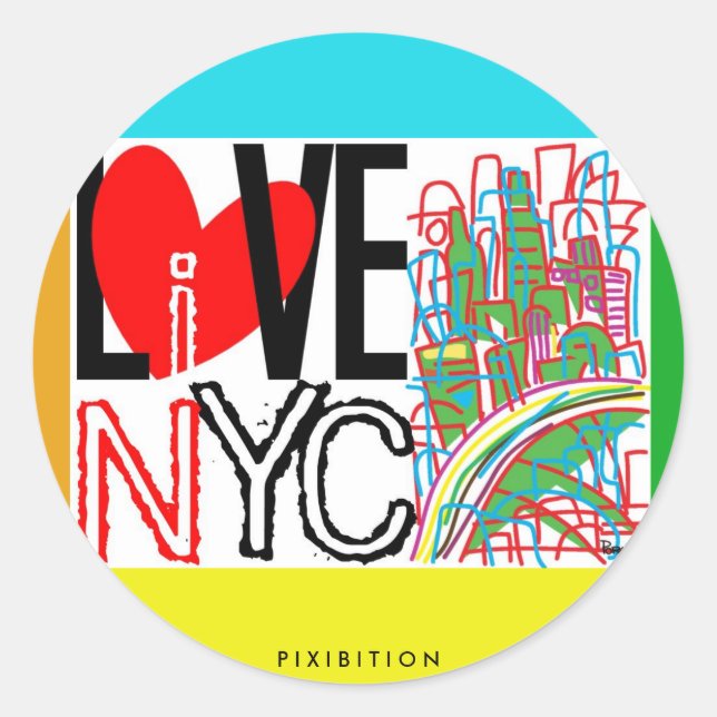 Love NYC & Live In NYC Sticker (Front)