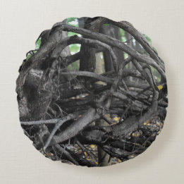 Love of a Fallen Tree Round Pillow