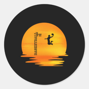 Love Of Basketball. Funny Gift For Gamer. Classic Round Sticker