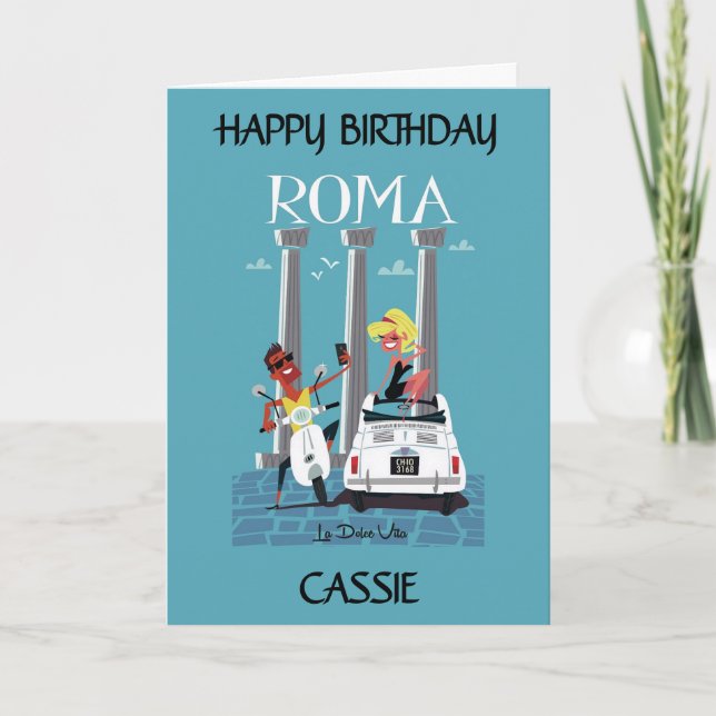 Love of Italy, Rome. La Dolce Vita. Editable Card (Front)