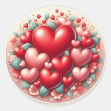 Love of Love - Coeur Sticker rond
