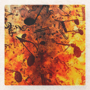 Love Of Music - Musical Notes   Glass Coaster