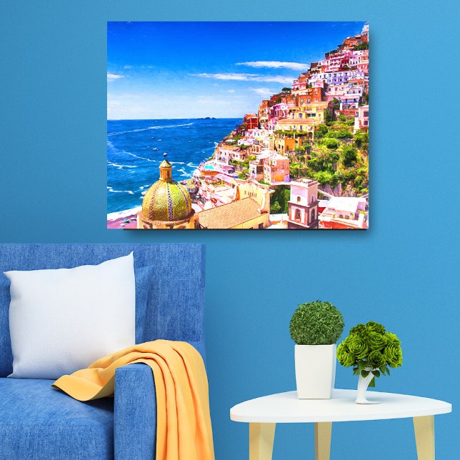 Love Of Positano Italy Wrapped Canvas (Decorate your walls with this beautiful oceanscape. )