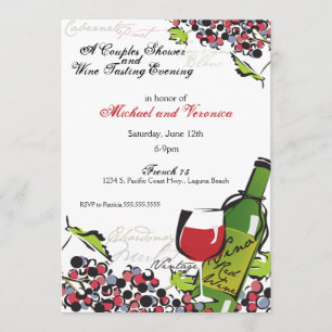 Love of Wine and Grape Invitation