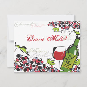 Love of Wine and Grape Note Card