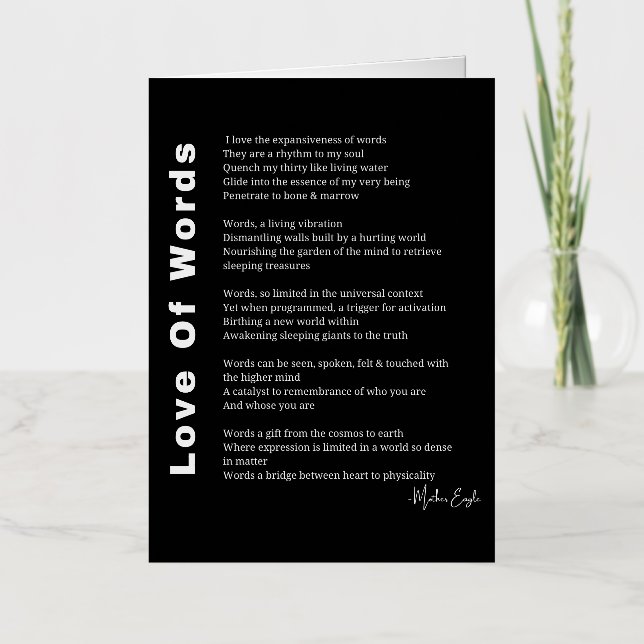 Love Of Words poem poetry Foil Greeting Card (Front)