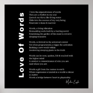 Love Of Words poem poetry wall art poster black