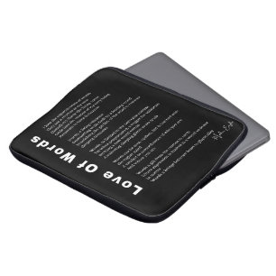 Love Of Words poem poetry wall art poster black Laptop Sleeve