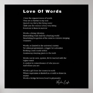 Love Of Words poème poème poésie mur art poster