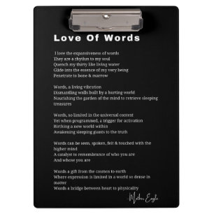 Love Of Words writer poem poetry wall art poster Clipboard
