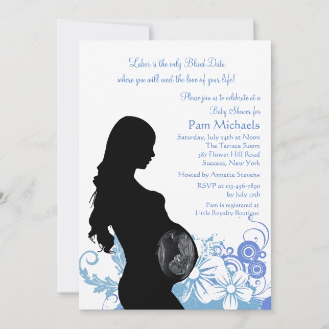 Love of Your Life Blue Baby Shower Invitation (Front)