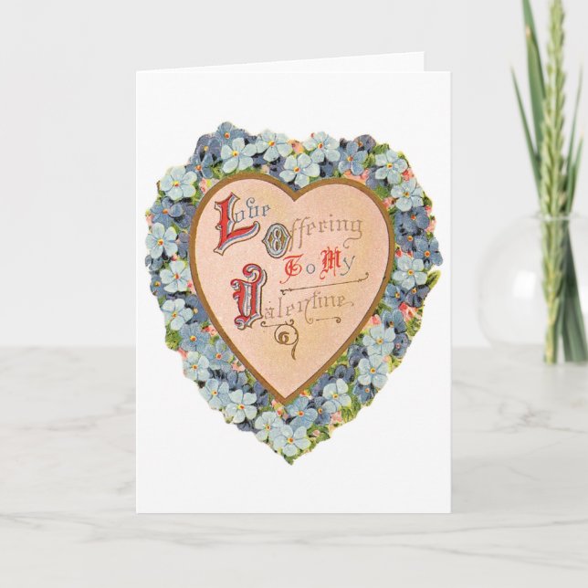 Love Offering Vintage Valentine's Day Card (Front)