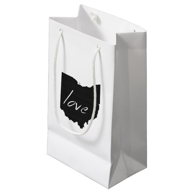Love Ohio Black Chalkboard Background Gift Bag (Front Angled)