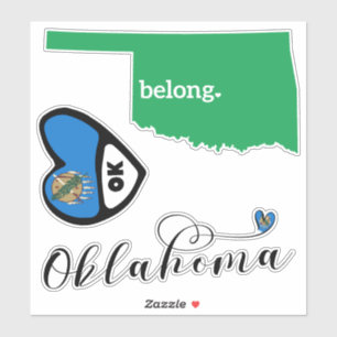 Love Oklahoma, Feuille de Stickers Découpe
