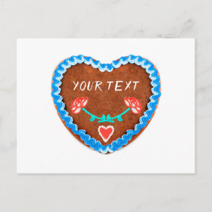 Love Oktoberfest Lebkuchen Herz mit Copy space Postcard