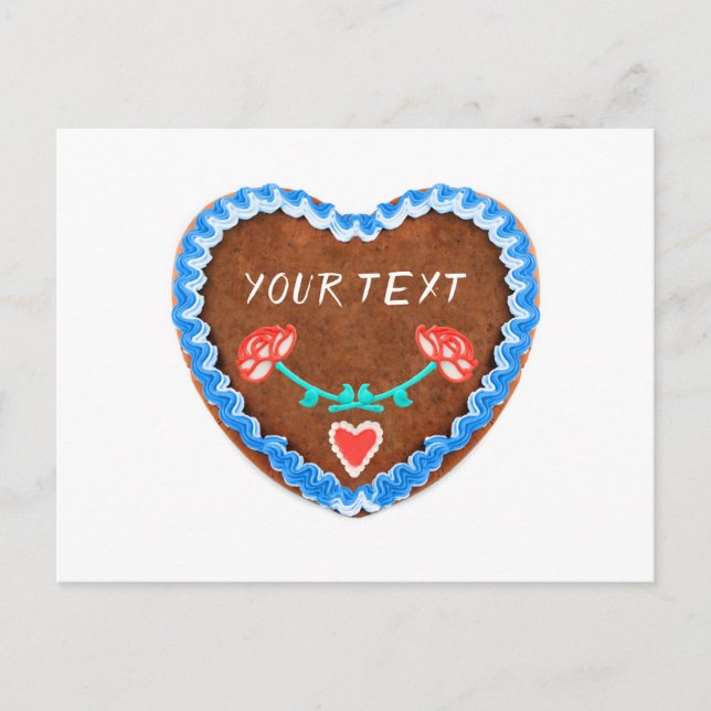 Love Oktoberfest Lebkuchen Herz mit Copy space Postcard (Front)