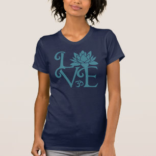 Love-Om-Namaste Racerback Teal & Dark Blue T-Shirt